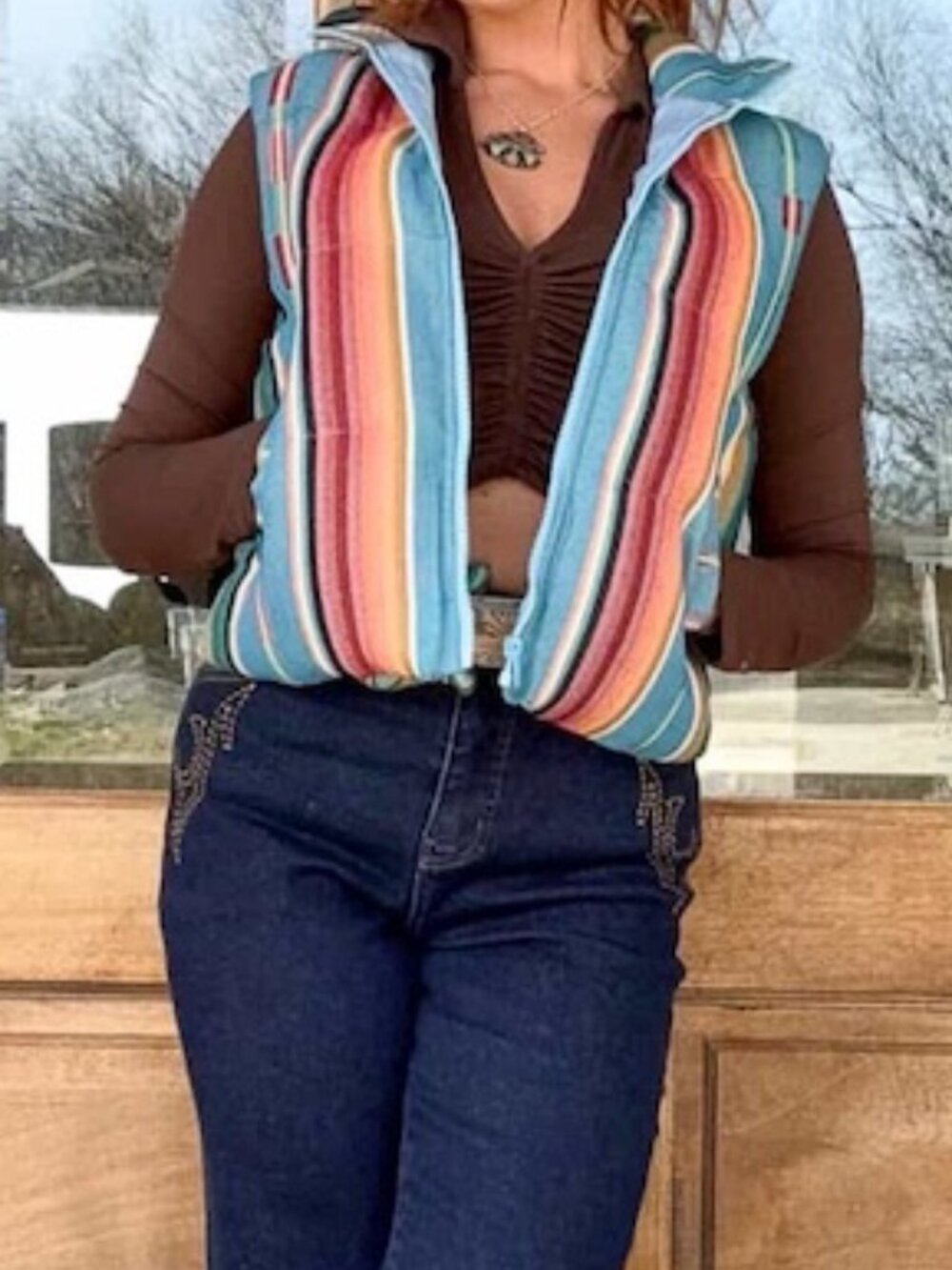 NWT PLUS SIZE WESTERN PUFFER VEST